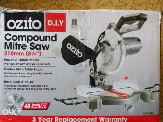 210mm electric compound mitre saw ozito 1500w brand new tools