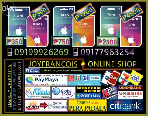 US Region iTunes Gift Card for APPLE IOS Gadgets -Works in PH & Globa