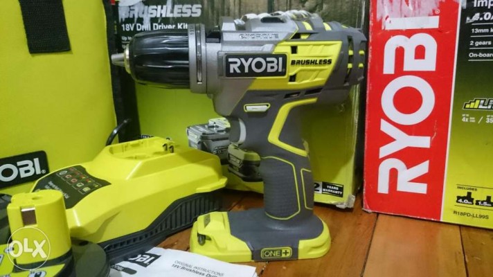 Ryobi Brushless Drill Driver 18v Set Free Shipping Nego Warranty Freeb