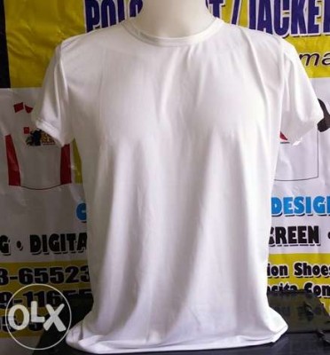Plain white t-Shirt polyester poly cotton Dri-fit shirt tshirt drifit