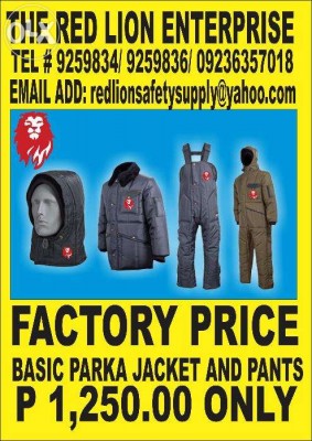 FREEZER/ COLD STORAGE JACKET, safety shoes, coveralls