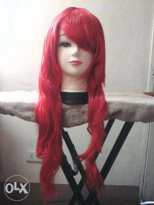 Red bust length/ chest length curly wig